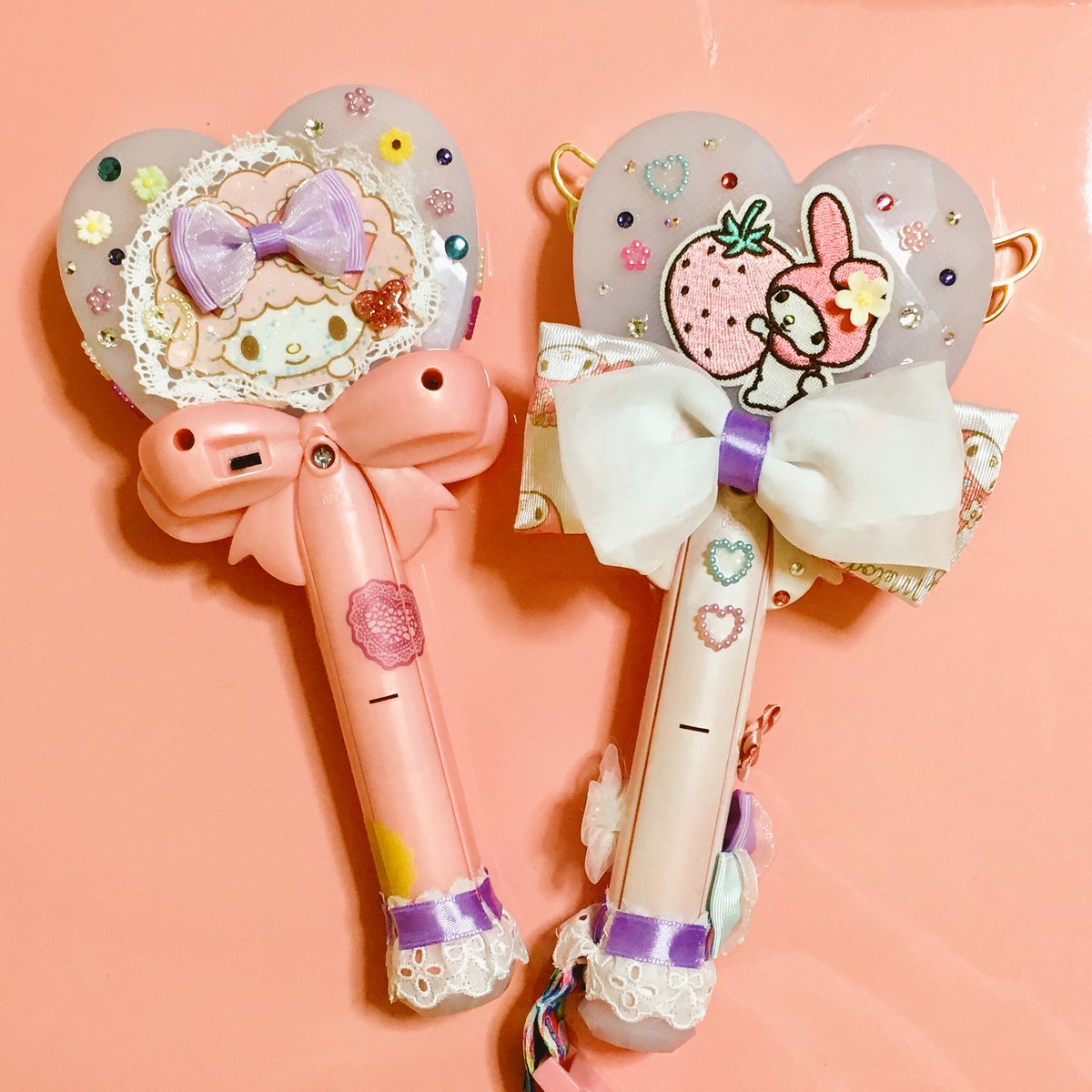 こじ子 ぴゅー友のミラクルハートライトもデコりました O ﾟ ﾟ O 可愛くできたかな 喜んでもらえて幸せです ｻﾝﾘｵ ﾐﾗｸﾙﾊｰﾄﾗｲﾄ ﾏｲﾒﾛﾃﾞｨ ﾏｲｽｲｰﾄﾋﾟｱﾉ