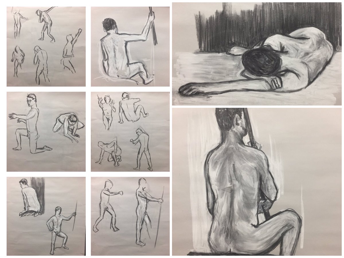 MissGiffard_Art's tweet photo. Some quick #lifedrawing #charcoal studies and longer #tonal drawings from last night's session at #basicinquiry on #mainstreet #vancouver https://t.co/GpjBlCm9aB