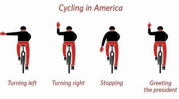FrankHensen's tweet photo. Fietsen in Amerika, Trump tegen komen en je vinger opsteken. Only in America. Zie hastag: #longmayshewave maar ook #AkimaLLC https://t.co/7x5QmqP5pN
