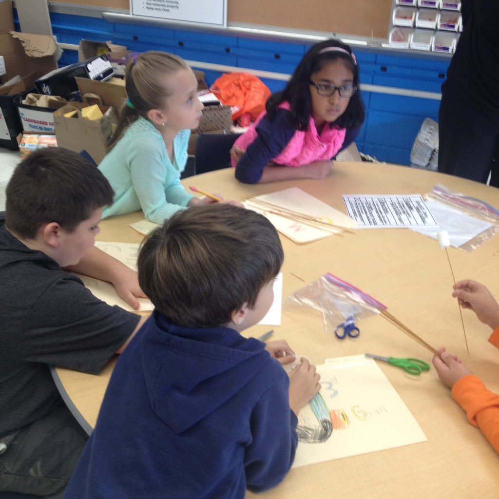 Mrs. Gentilcore's grade 3 class collaborating in Windermere's Makerspace.