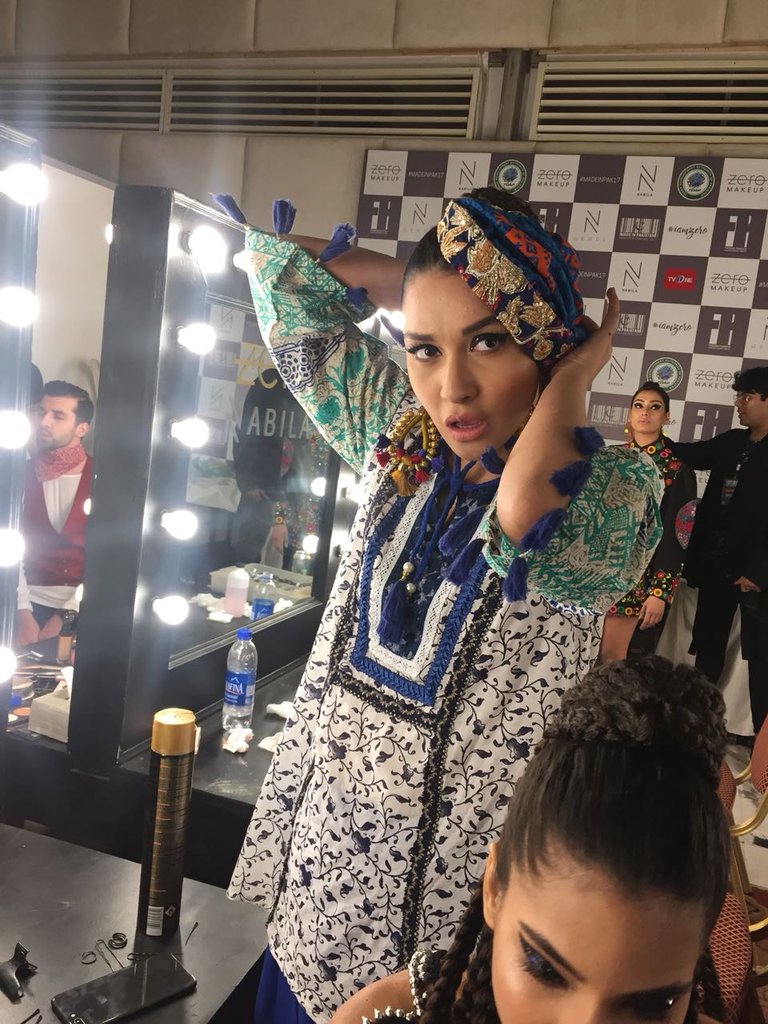 houseofdeepak's tweet photo. About to go on the ramp #Dphilosophy by #Deepakperwani #MadeInPak17 #MadeInPakistan by #FashionPakistan x #TDAP 
#FashionWeek #FashionPakistan #FPMF17 #MillennialFashion #TvOne https://t.co/2xhMYYaNhX
