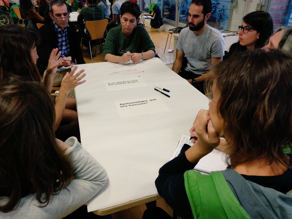 ComunitariesBCN's tweet photo. Economies comunitàries: estem en taules de treball reflexionant al voltant de les qüestions_on queda la cura? com vivim la participació? i com treballem la relació amb el barri des dels nostres projectes? #bancdeltemps #horts #criança #comunitaries #ConnectemComunitats https://t.co/cDNcwoYRue