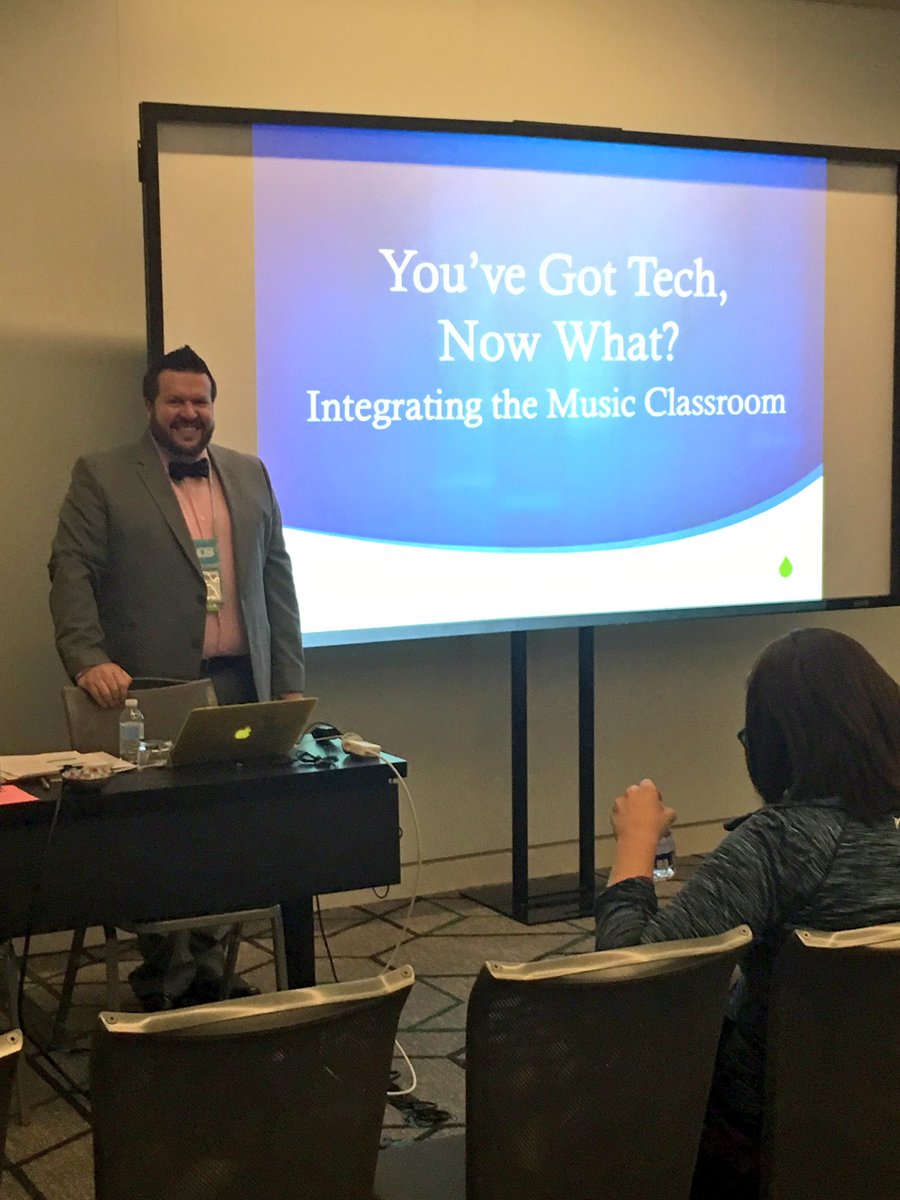 STrautie's tweet photo. #dcdsfaculty Jonathan Napper presenting at #ISACScon today on integrating tech in the music classroom. Way to go, Mr. Napper! @DCDSchool https://t.co/D3cIQ2RVSD