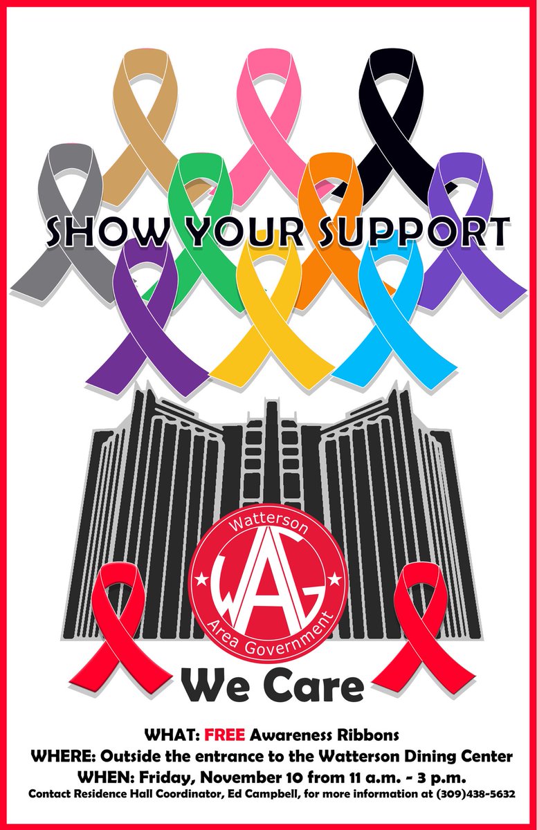 ILSTUWAG's tweet photo. Hey Watterson! Make sure you stop by today and grab a ribbon to show your support for one of many causes! https://t.co/yBIjA7HU7z