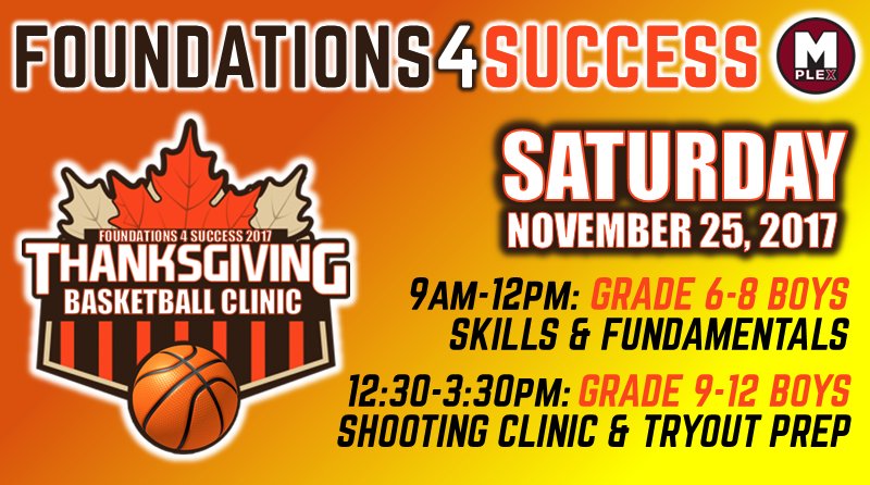 Fantastic to see a full house with 90+ players in the gym today for the Foundations 4 Success Veterans Day clinic at the M-PLEX! F4S will be back at the M-PLEX on Nov 25th. REGISTER NOW: themplex.com/sports-program…