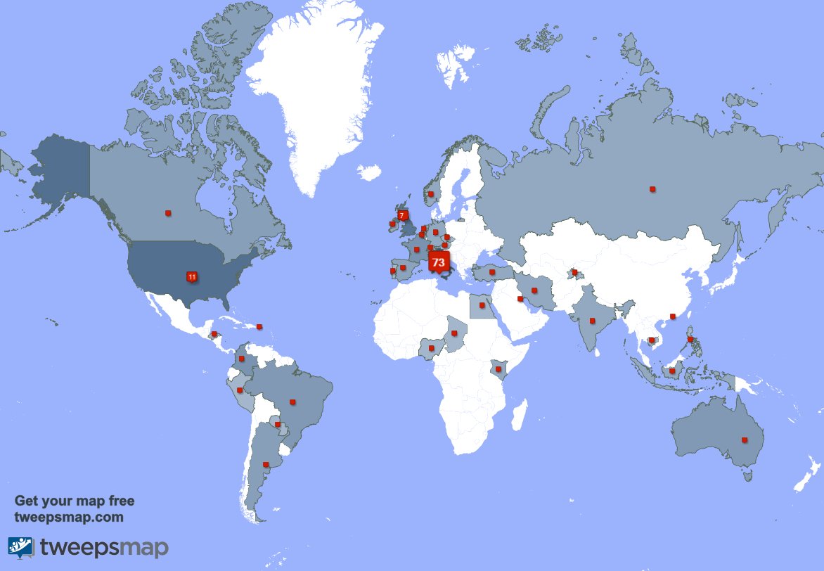 198Xs's tweet photo. My followers live in Italy (73%), USA(10%)... Get your free map: https://t.co/vDJmQNr3QX https://t.co/teyrHjLZfa