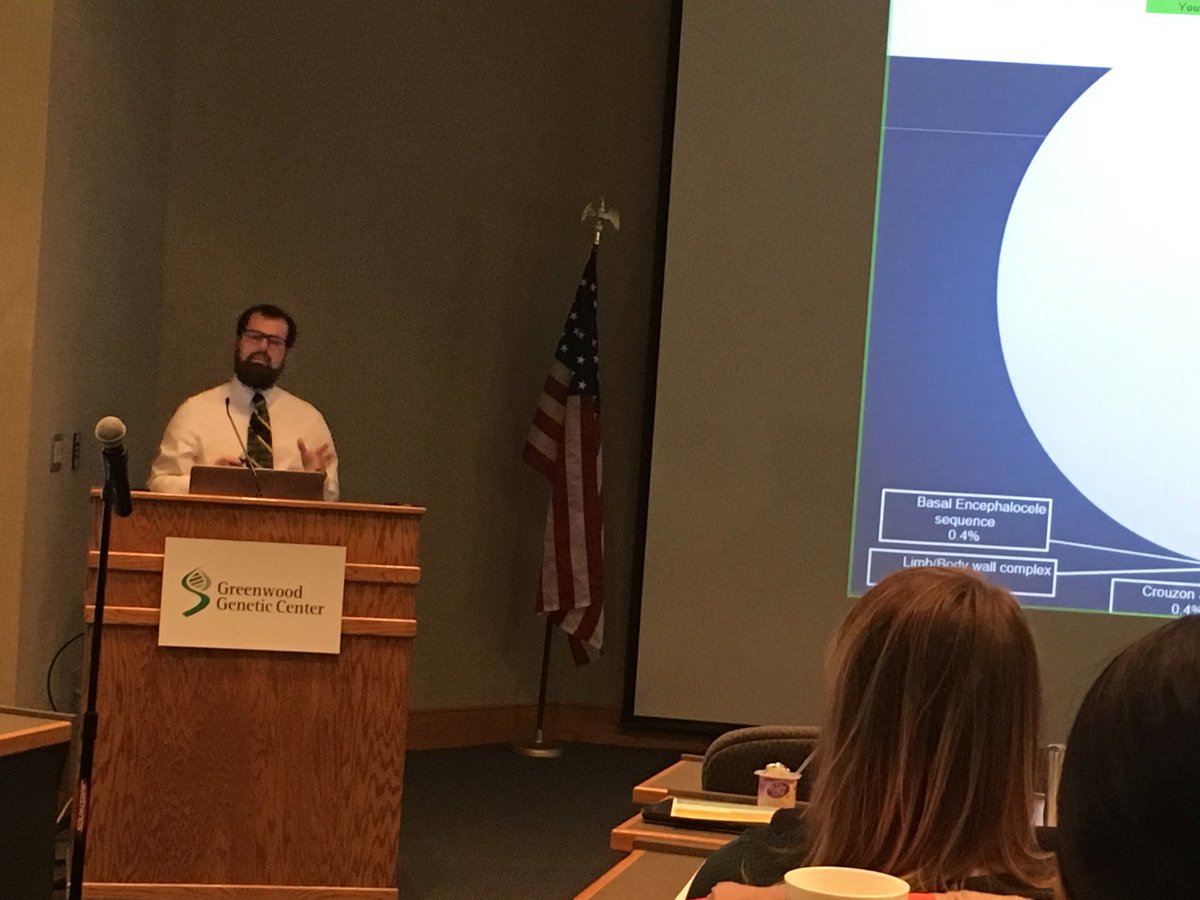 GreenwoodGenCtr's tweet photo. Happy to welcome GGC alum @spectrumhealth Dr. Caleb Bupp back home! Great talk on birth defect prevention! #WellTrained #SCGeneticsConclave https://t.co/aUyw9Ks623