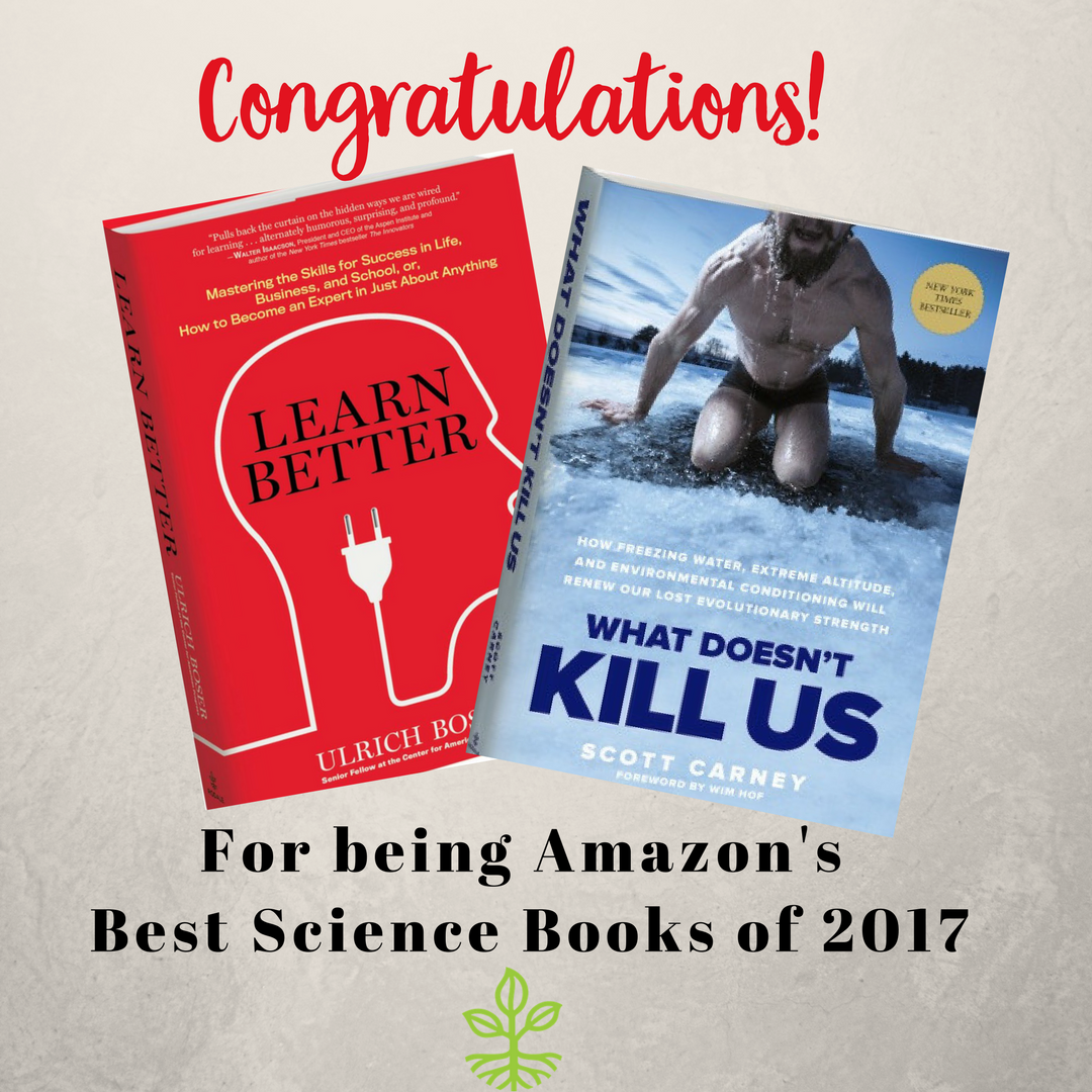 wellenoughbooks's tweet image. Happy weekend to our Rodale authors! We are excited to announce that LEARN BETTER and WHAT DOESN'T KILL US have been selected on @amazon's Best Science Book of the Year! 🎊🎉