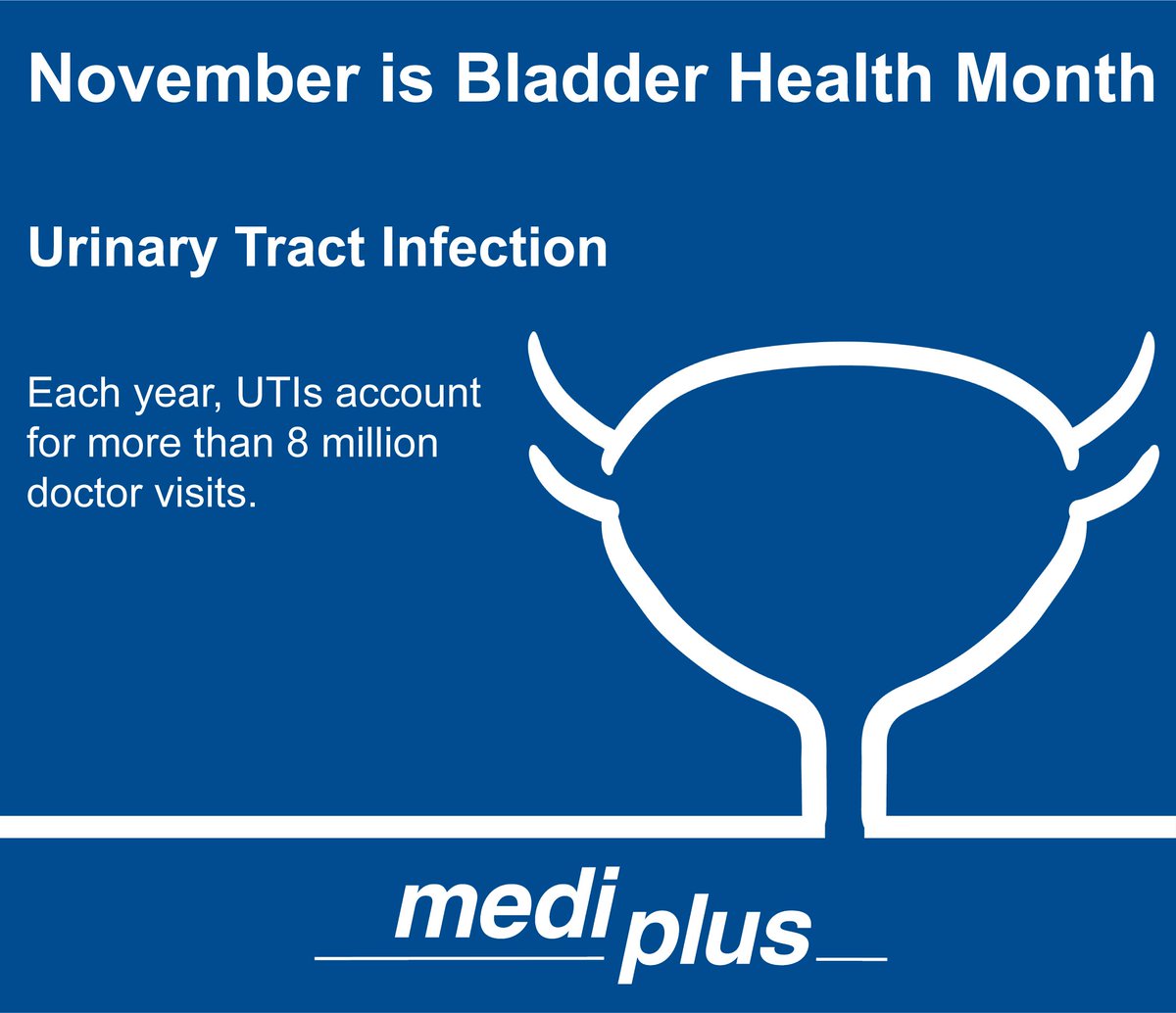 MediplusUrology's tweet photo. Each year, #UTIs account for more than 8 million doctor visits.
#NovBHealth
#BladderHealth
#HealthBladder
#AUA
#AmericanUrology
#Urology
#UrologyFacts https://t.co/EF8tNQXdtL