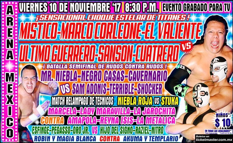 LuchaLibreYYa's tweet photo. ¡Hoy es viernes de #LuchaLibre en la Arena México! ¡Te dejamos el cartel del @CMLL_OFICIAL y ahí nos vemos!

📺 @MarcaClaro
⏰ 8:30 pm https://t.co/aoVbcMOQu8