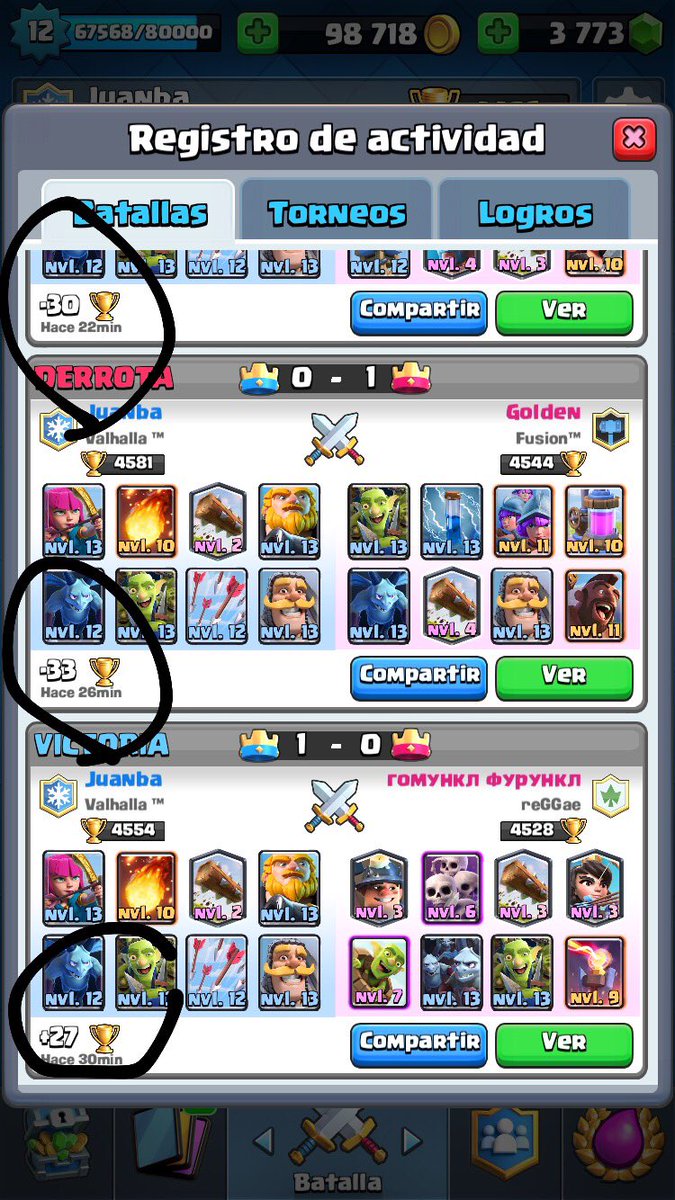 Juanba_Valhalla's tweet photo. La verdad cada día tengo más ganas y argumentos para abandonar ladder

1) Todos maxeados! Y encima hacen BM con eso, los vírgenes!

2) Nunca me dan más de 30 🏆 pero siempre me sacan más de eso! 

Chupate una pija, Supercell https://t.co/lU3Mv6HB06