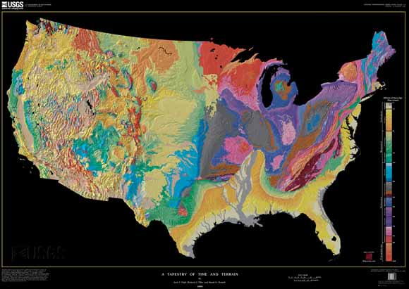 spkaluzny's tweet photo. This #map from USGS shows the topology and ages of rock under the U.S. https://t.co/LdWYKqJzBx #coolmap https://t.co/AF6wz4r4Ak