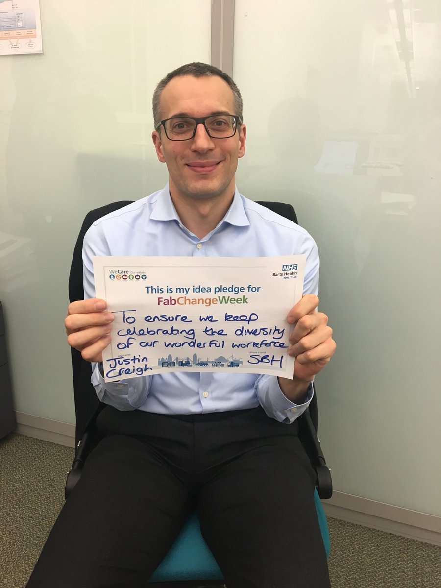 NHS_Sarah's tweet photo. Justin, our new Deputy Managing Director and Director Of Operations, underlining our commitment to diversity and inclusion! #FabChangeWeek @BartsHospital https://t.co/cvIdp6tyka