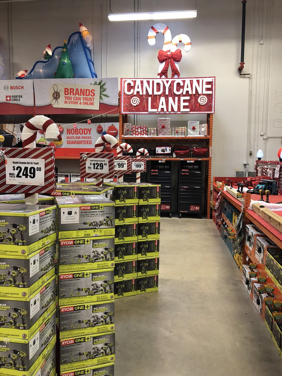 HomeDepot6552's tweet photo. Come visit ‘Candy Cane Lane’ for our top selling power tools and accessories! We make holiday gift giving easy! 2500 Soncy Rd. #Amarillo #HolidaysAreHere https://t.co/BLtUzU9ngt