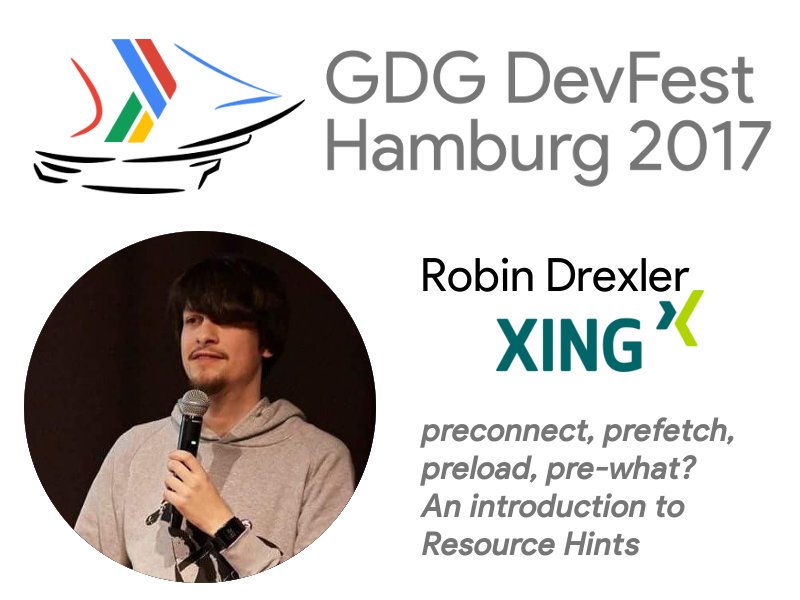 DevFestHH's tweet image. Lots of &quot;pre-&quot;s by @RobinDrexler from @xingdevs ... such a forward ⏭ thinking guy, come and let him tell 📣 you all about #resourceHints at #devfestHH #DevFest17 hamburg.devfest.de/speakers/7/