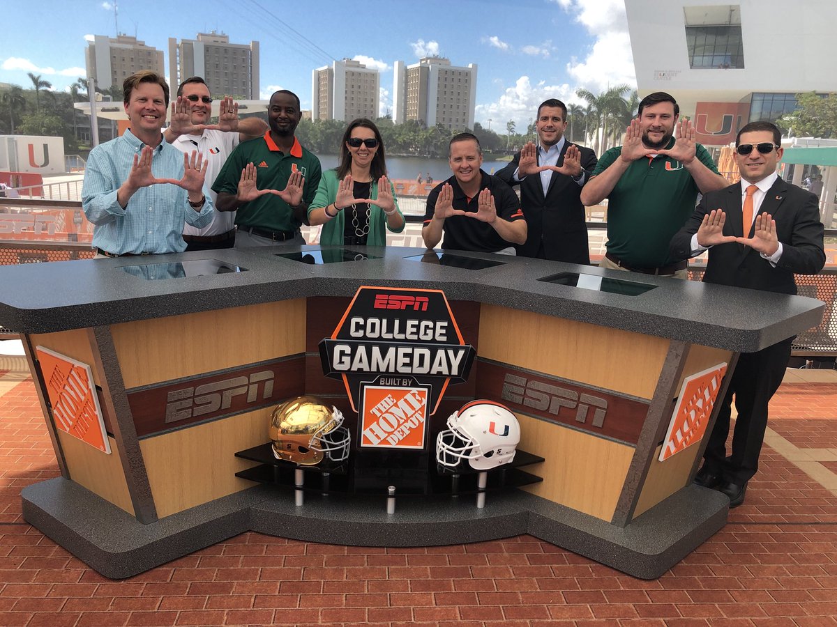 MiamiHurricanes's tweet photo. No better setting for @CollegeGameDay than The U! https://t.co/36ZrY3cHPU