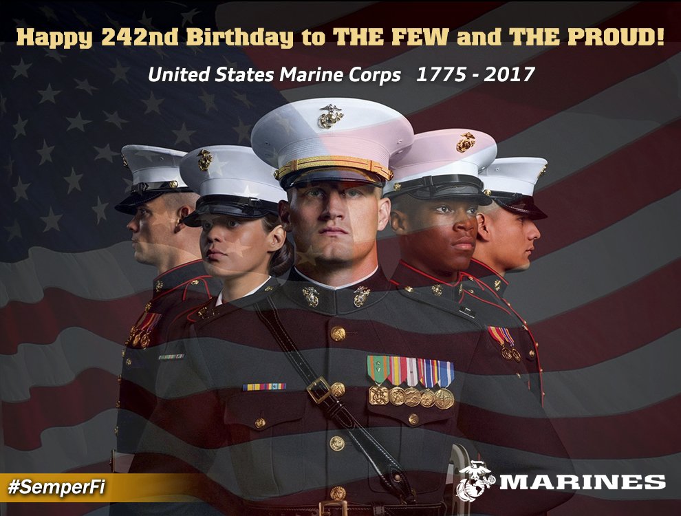 CBC_SB's tweet photo. Happy 242nd Birthday to THE FEW and THE PROUD! #Marines #SemperFi #USMC https://t.co/BTZUPdauNo