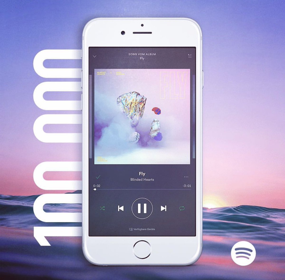 Congrats to @blinded_hearts and <a href="/CAMMIEROBINSON/">CΔMMIE ROBINSON</a> for over 100K streams on <a href="/Spotify/">Spotify</a> for our track "Fly" - So proud to work with you both on the tune! #music #Spotify #100K <a href="/wearediamond1/">We Are Diamond</a>