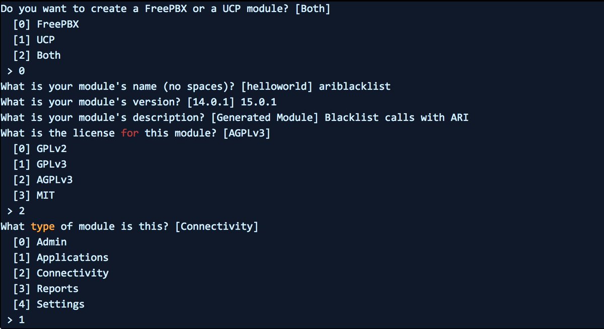 FreePBX's tweet photo. To improve the process of #FreePBX module creation we've built a generator that provides a basic module skeleton https://t.co/9sJHdXN5K6 https://t.co/w7Vx0ybHLB