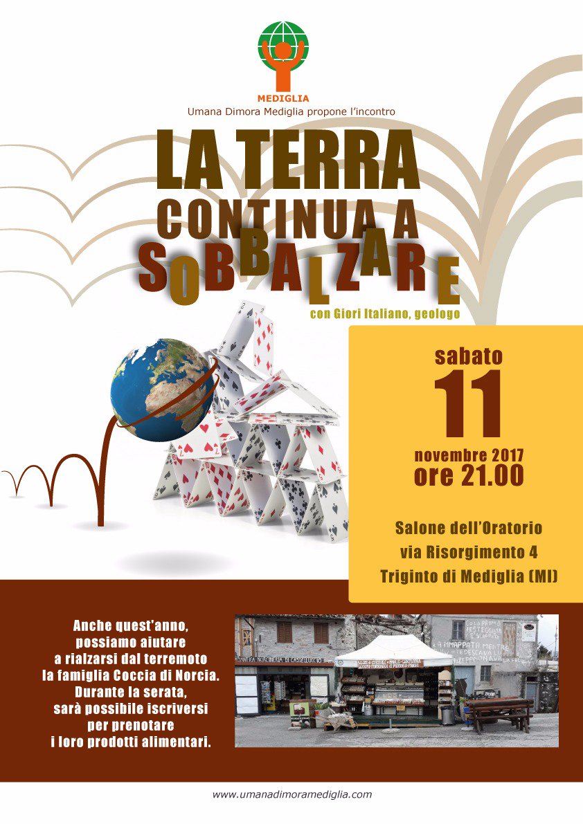 umanadimoramed's tweet photo. Domani sera!!!!
#Mediglia #UmanaDimora #Incontro #UmanaDimoraMediglia #VolerBeneAlCreato #Geologia #Terremoto #OratorioSantoStefano https://t.co/msQeKZBZqj