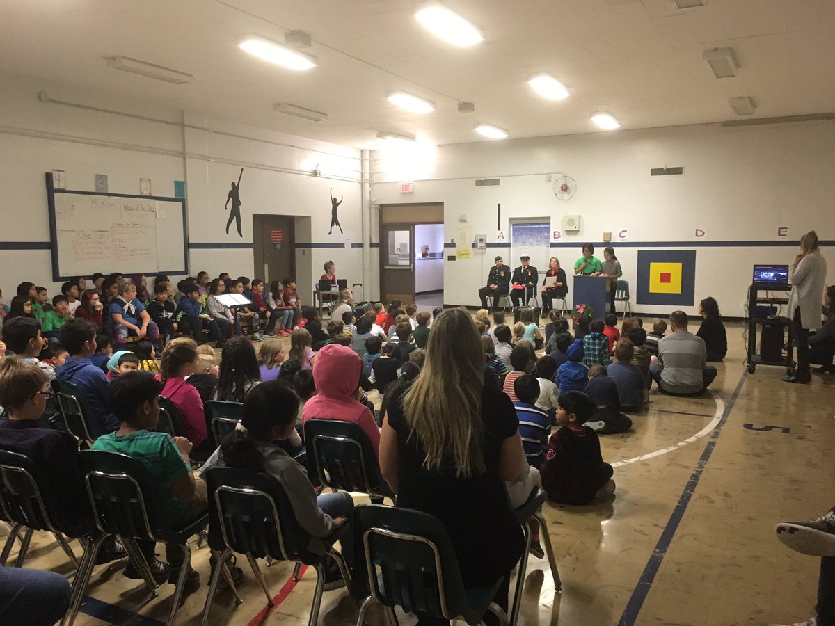Gathering today to remember the Canadians who fought for peace and to keep Canada safe and free. #CanadaRemembers #Harrowlearns