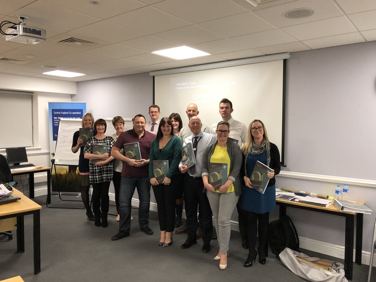 ets2k9's tweet photo. Brilliant day with my fellow Mental Health First Aiders @TrainBrumMind @mycoopfood @krista_wright74 @emma_l_pearson #MHFA #Mind https://t.co/XiO6FSmBDk