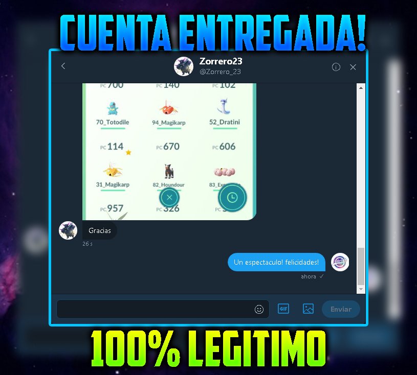 PokeGiftYT's tweet photo. Cuenta level 30 entregada, Screenshot!
Felicidades @Zorrero_23
Gracias por estar, por participar y que la disfrutes!
#Legitimo
#sorteoreal
#cuentaentregada
#pokemongo
#cuentahack
#cuentachetada
#pokemongolvl30
#sorteosendirecto https://t.co/28baVDYIUM