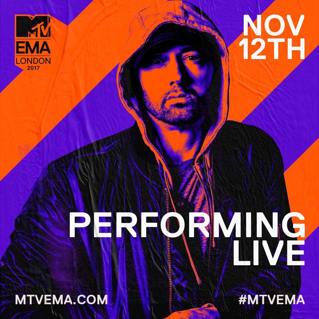 mtvema's tweet photo. Guess who’s back? It's @Eminem. Watch him perform live at the #MTVEMA this Sunday 🔥🔥🔥 https://t.co/dvhaMtmE11 https://t.co/lK4vxja8q3