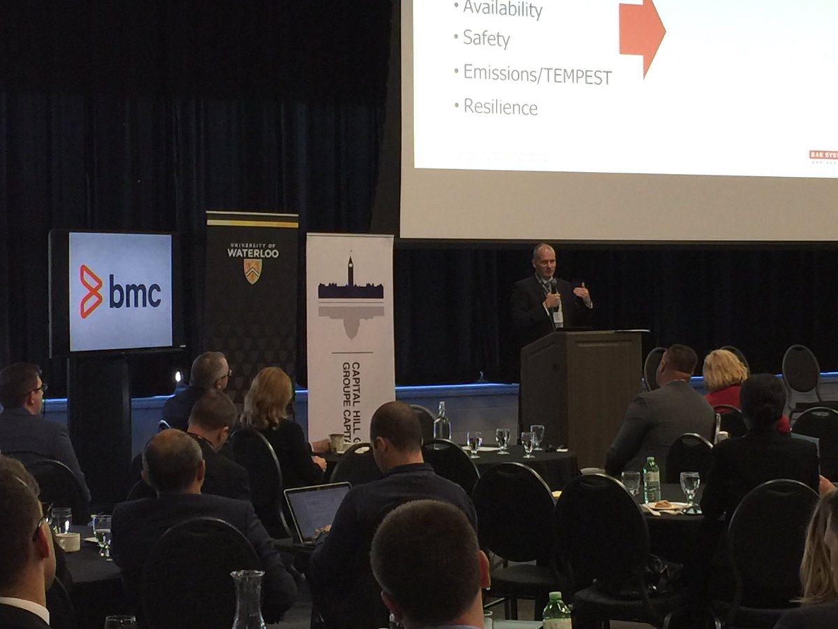 WilliamNorman's tweet photo. Power packed presentation on the Defence industry and the Internet of Things with Sherry Shannon-Vanstone, Raheel Qureshi of @thalesgroup and @TysonMacaulay of @BAESystemsInc #WaterlooCyber https://t.co/9D5eaAMiVD