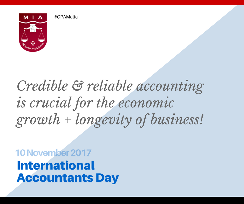 CPAMalta's tweet photo. Today it’s International Accounting Day – a day of celebration for the 3 million professional accountants around the world. Happy Accountants Day to the all of you in the profession.

#CPAMalta https://t.co/AHHDbnPOOf