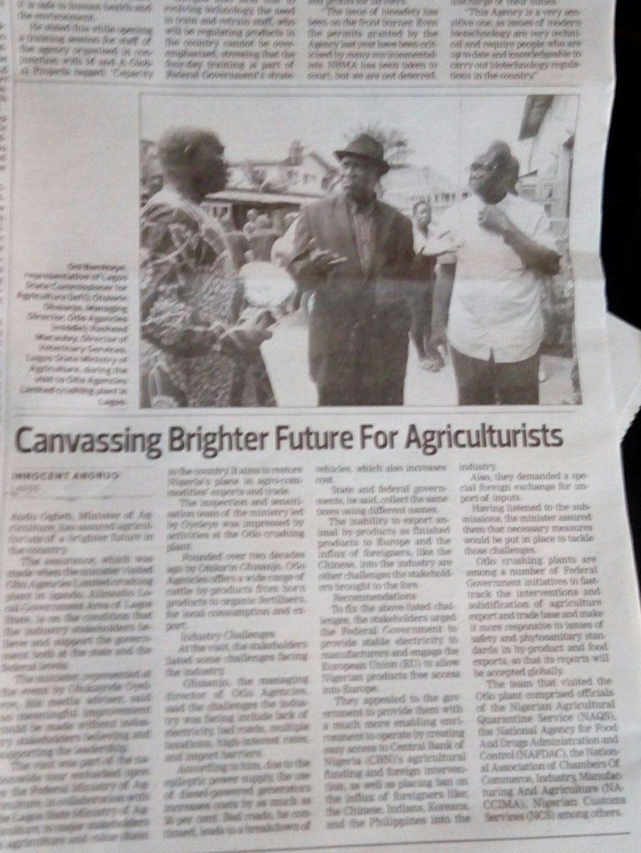 otloagenciesng's tweet photo. Federal Govt in partnership with @followlasg among other stakeholders canvassing Brighter future 4 Exporters in Nigeria Agric.@FmardNg https://t.co/THjsthUl85
