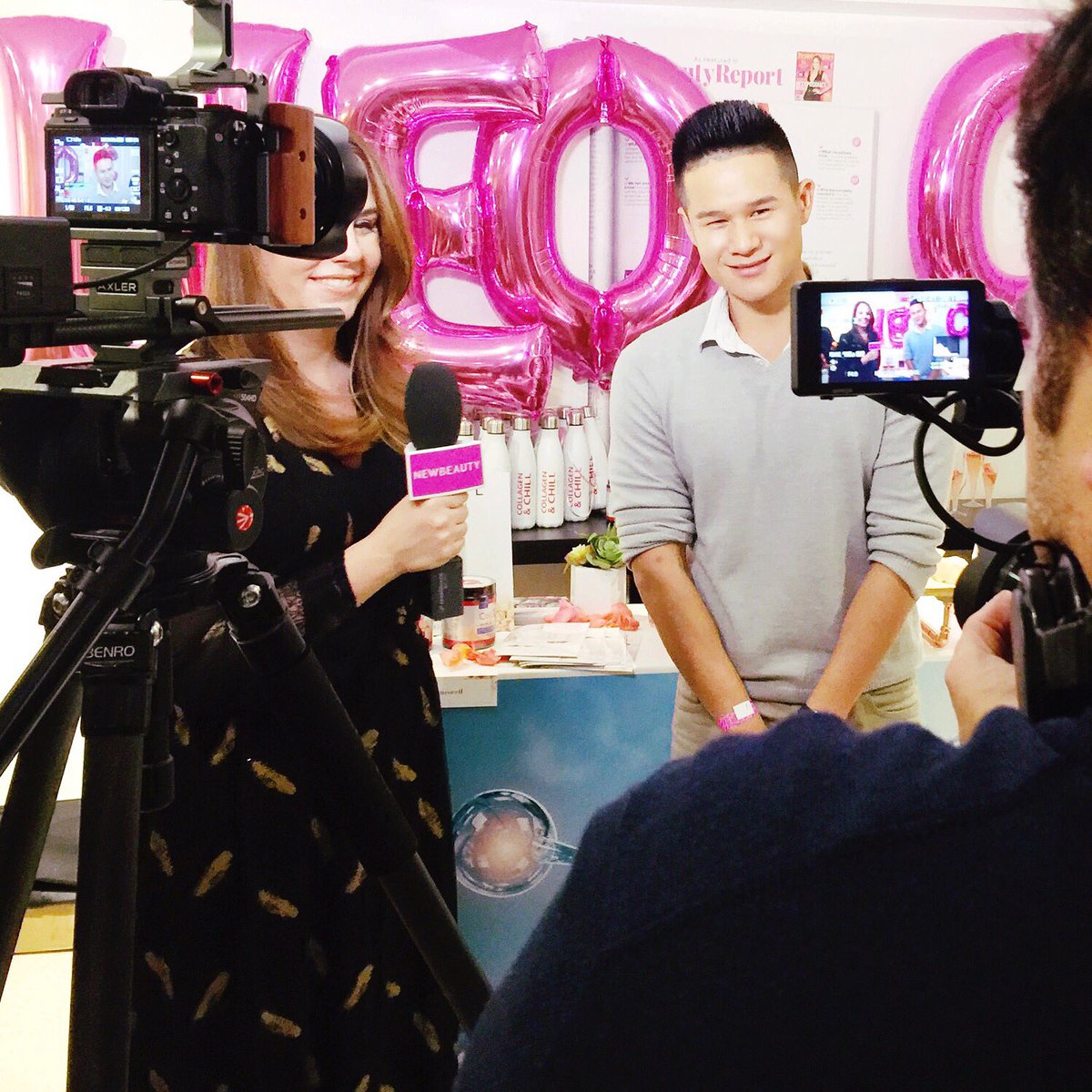 CharlesChenTV's tweet photo. Last Night’s @NewBeauty #BeautyReportLive was too much FUN 👯 Sharing @NeoCellHealth #CookingWithCollagen #Desserts 🍫🍰🍩🎂🍪🍦🍮❤️🙏 #NYC #NewYork https://t.co/baEiKkcT2H