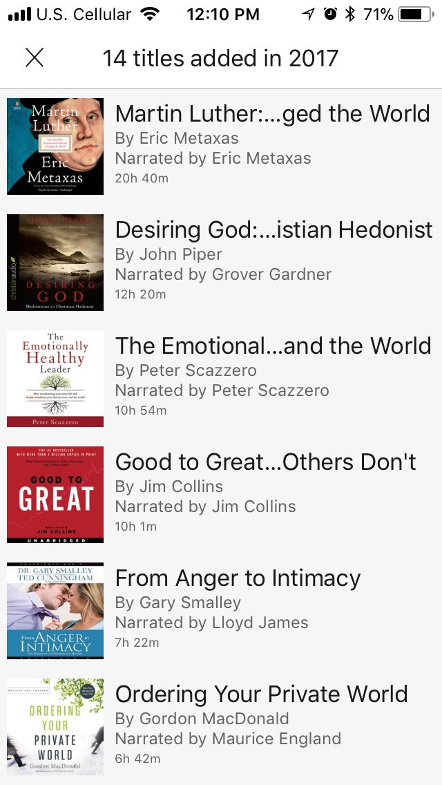PastorWebb's tweet photo. #Audibleshelfie I have certainly gained a lot from this added help. I love Audible! https://t.co/EUUwP1WPxC