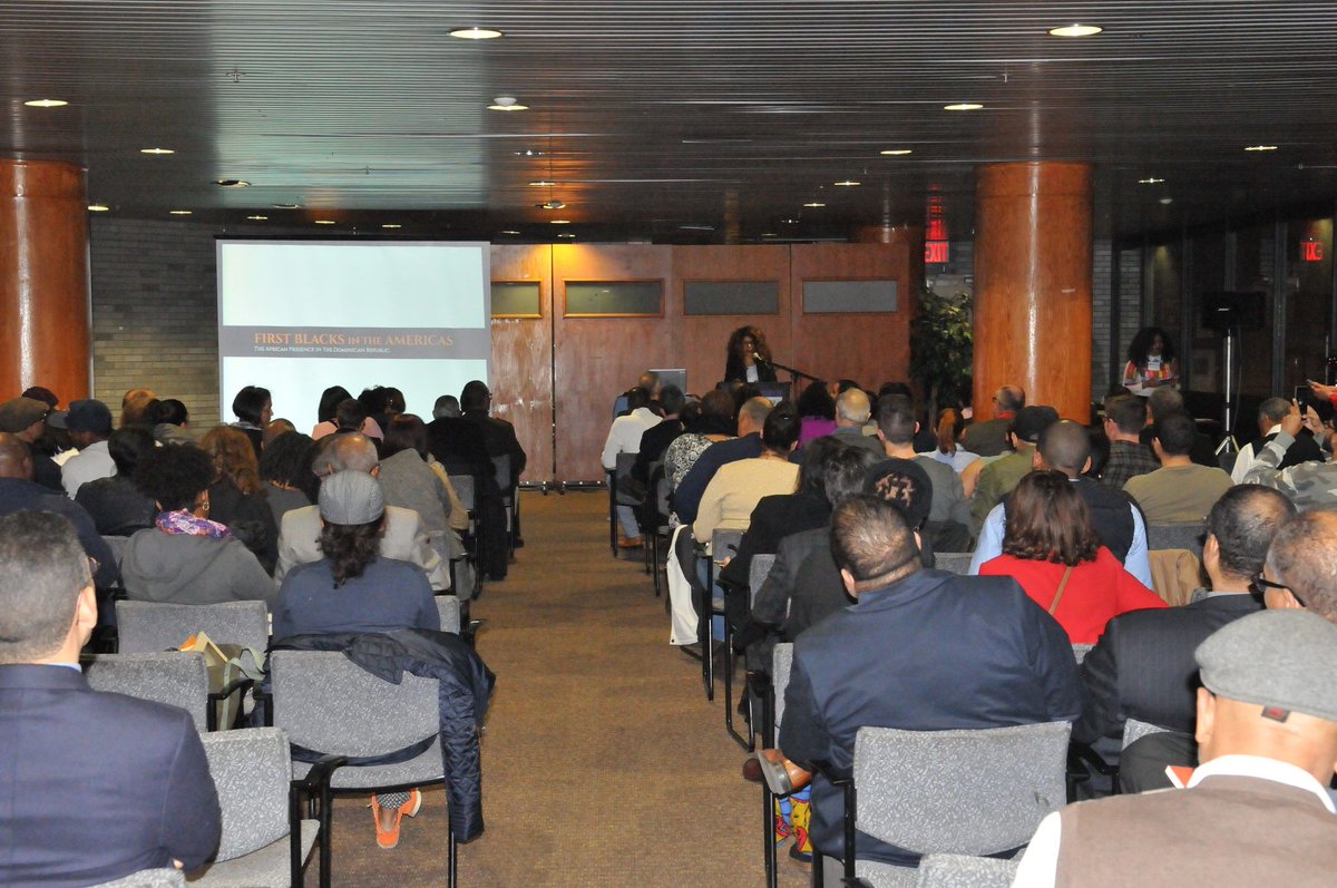 CUNYDSI's tweet photo. A full room for the launch of the #firstblacks website. Have a visit and explore. https://t.co/h0aWXBTNLo #CUNYDSI #FBF https://t.co/1EiQnNpJaN