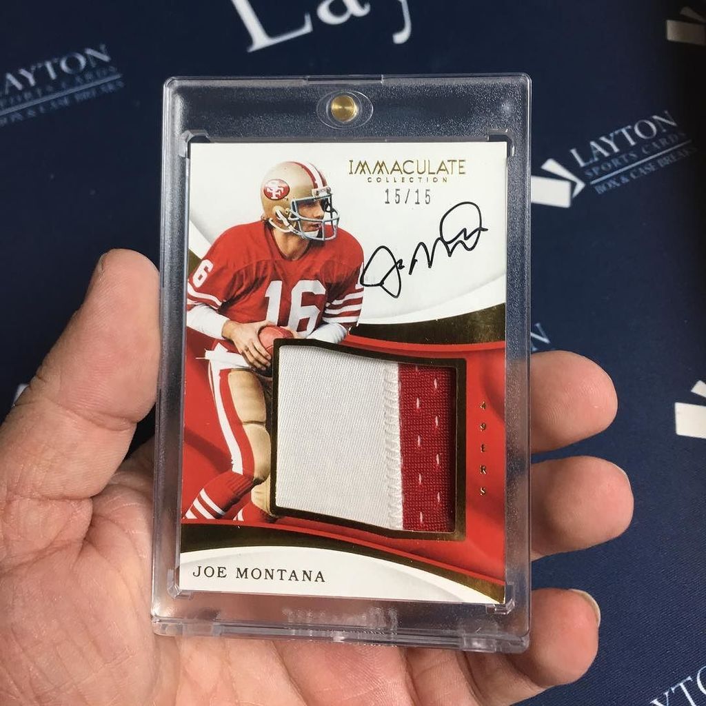 LaytonSports's tweet photo. Beautiful #JoeMontana Auto Patch 15/15 from @paniniamerica Immaculate! #BOOM #LSC #casebreak #sportscards #groupbr… https://t.co/MHwDO0byrY https://t.co/WygmnvaG6e