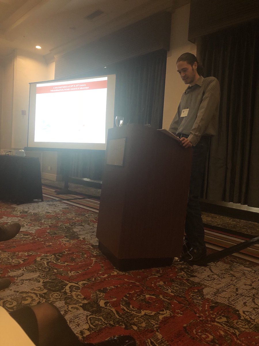 Cobb archaeologist Derek Anderson presenting his paper on recent Paleoindian and Early Archaic research in Mississippi at #seac2017