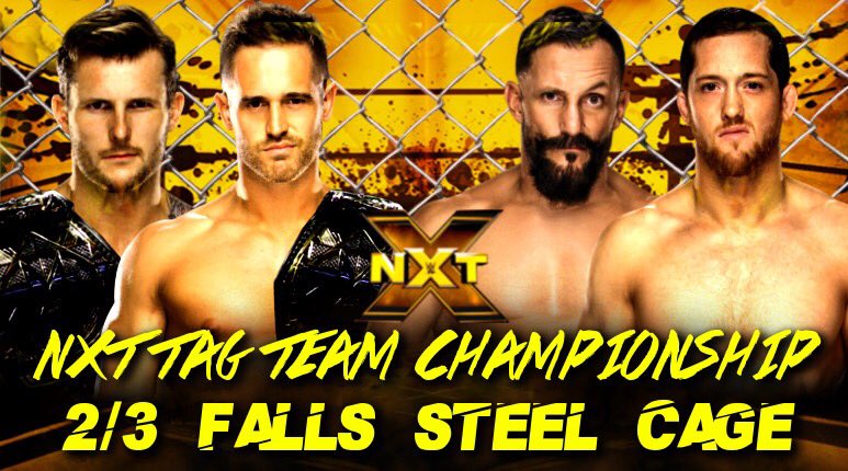 NXTGGE's tweet photo. BREAKING NEWS: Confirmed! Tonight, LIVE on #GGENXT, the #NXTTagTeam Championships will be on the line inside a #SteelCage for 2/3 Falls! How will TM-61 hold up in their #NXT return, when they face the newest Tag Team in #GGENXT?! Find out, TONIGHT! https://t.co/doMGqH2vWZ