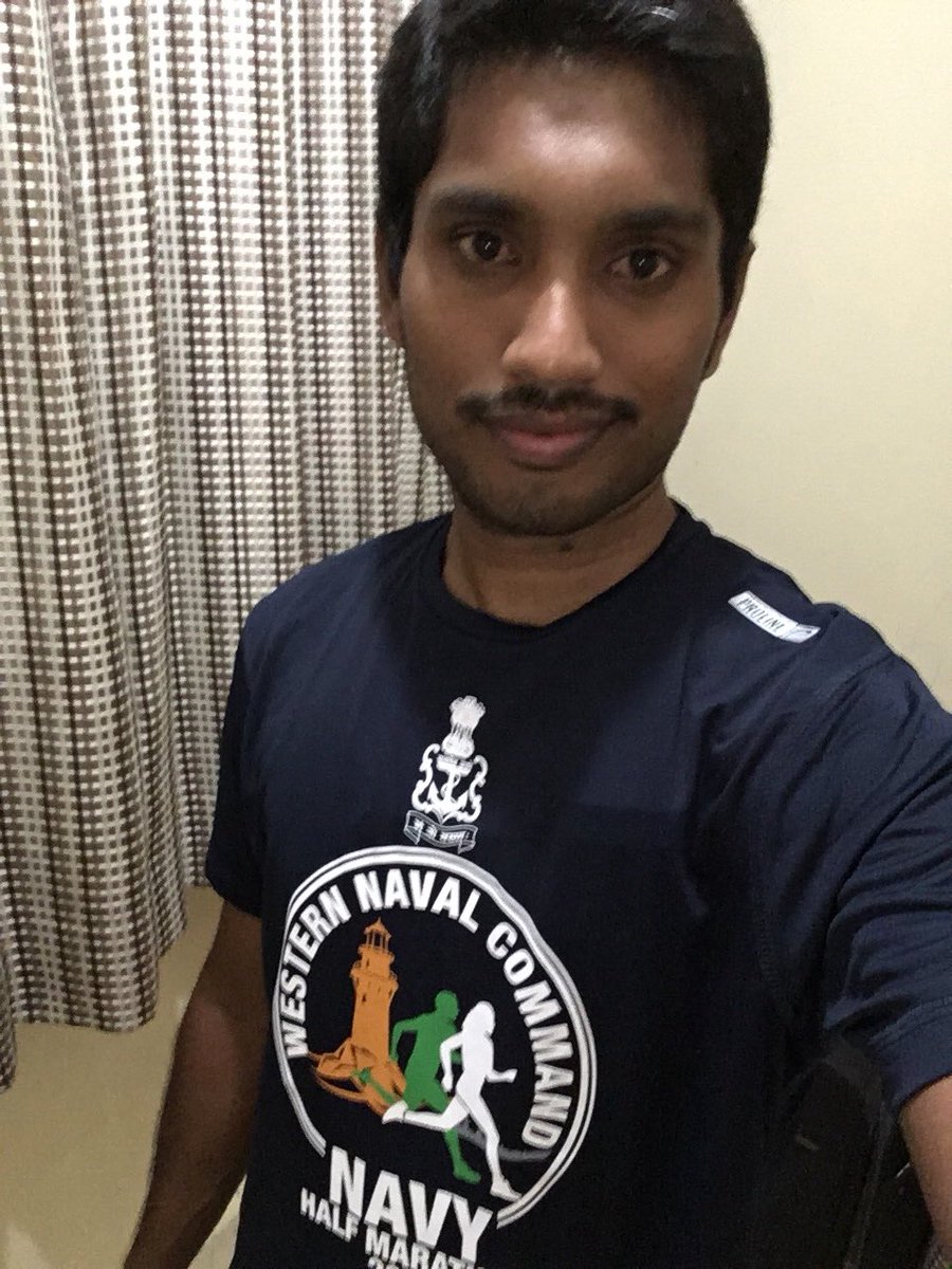 rameshpalati's tweet photo. #indiannavyhalfmarathon what a t shirt. First time i received this quality of t shirt. Thank you team Navy. https://t.co/ujcKMfn55m