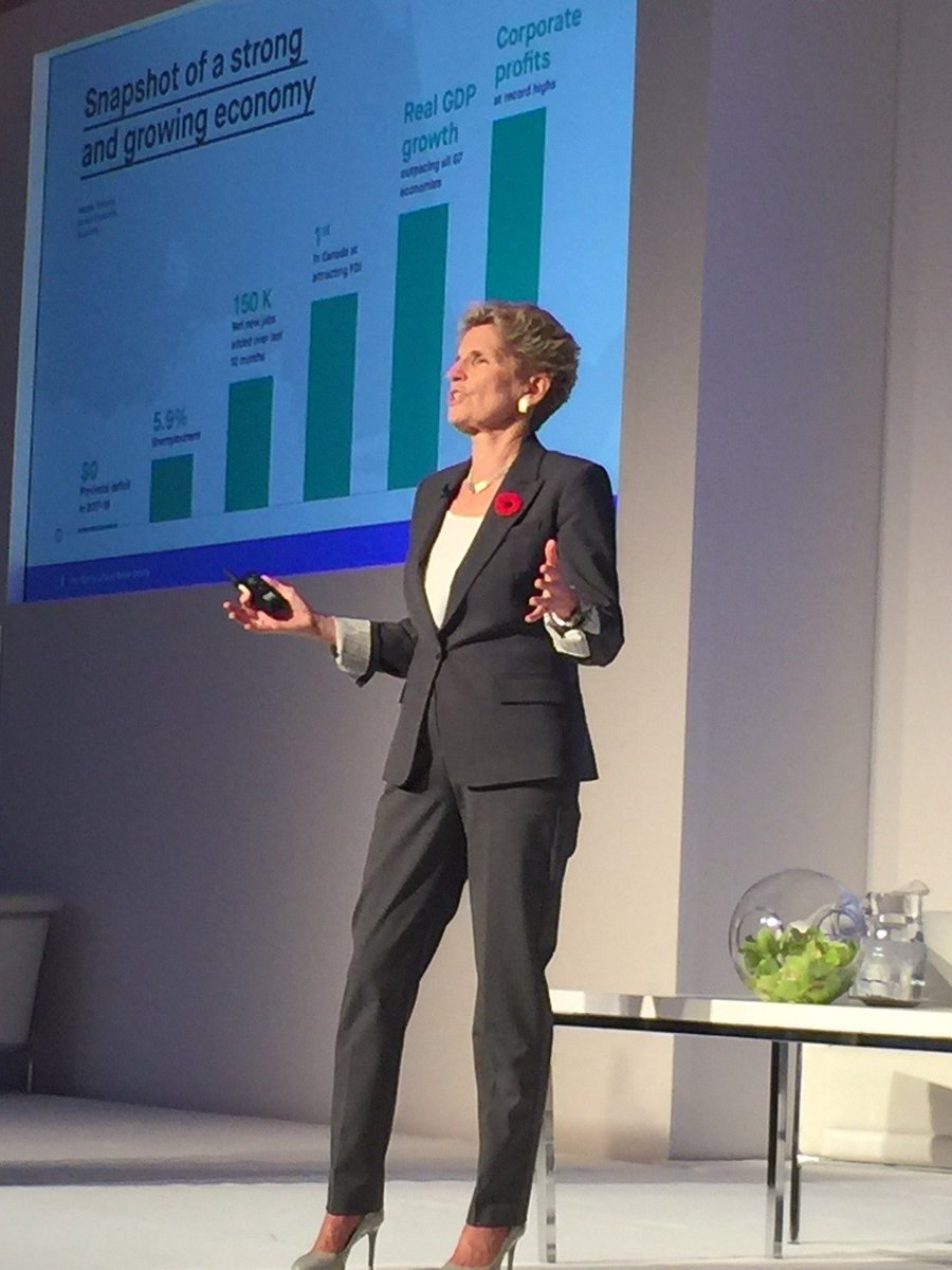 CPA_Ontario's tweet photo. “Even though corporate profits are at record highs in Ontario, not everyone is feeling the benefits. The adage a rising tide lifts all boats isn’t how everyone is experiencing the economy in Ontario.” - @KathleenWynne at #OES2017 https://t.co/2GI9KV6wP6