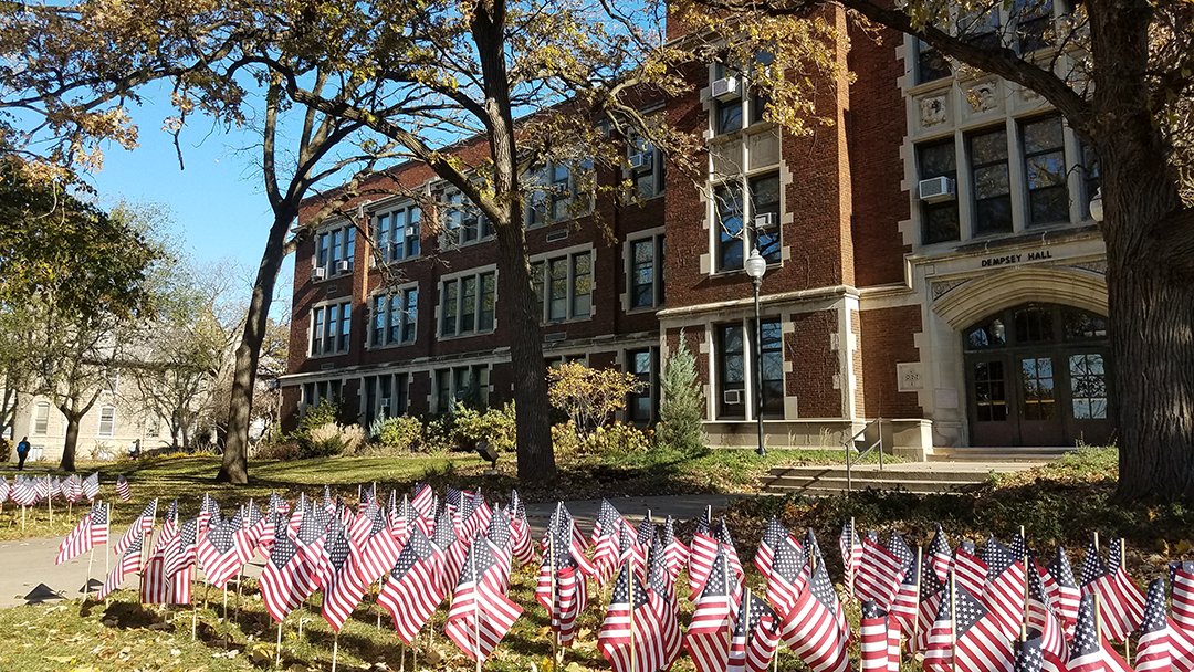 uwoshkosh's tweet photo. Today, tomorrow and every day, we recognize and thank our veterans for their service. You make us proud! 🇺🇸 #VeteransDay2017 https://t.co/A0g58xki9x