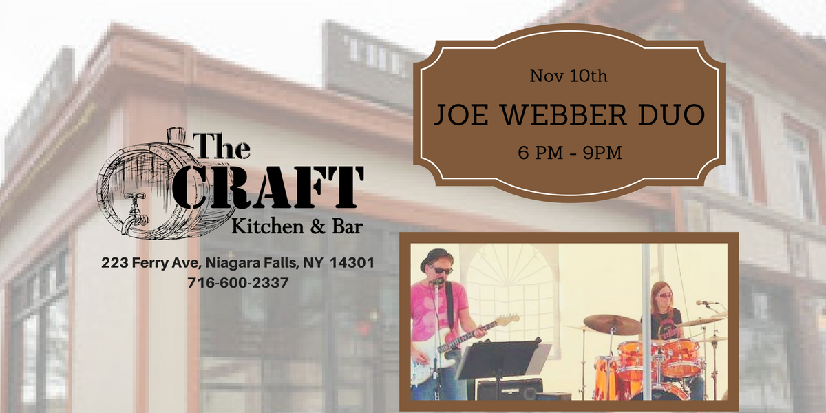 The Joe Webber Duo will be performing live on November 10th from 6- 9 PM!
