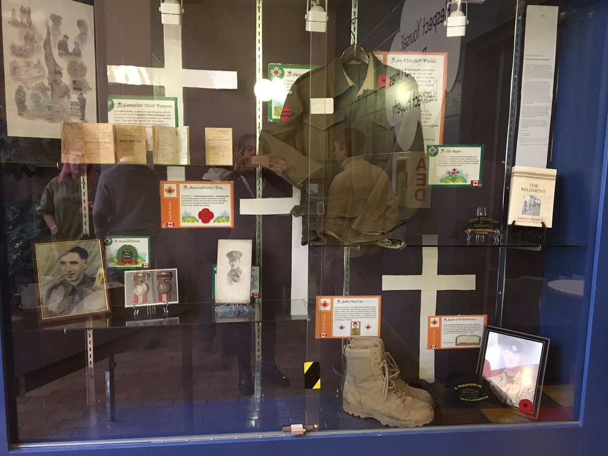 Teachawatt's tweet photo. Our display case @ABDaleySchool #WeWillRememberThem https://t.co/w8Ns2ez630