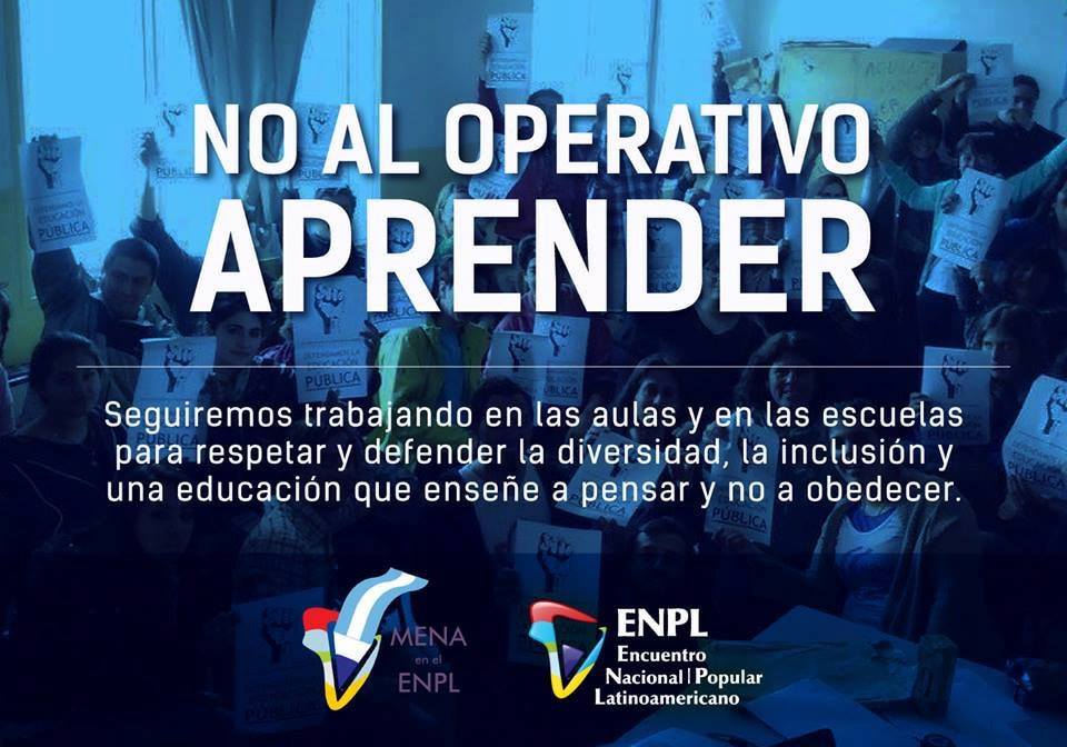 ENPLEncuentro's tweet photo. #Educación #MENa #NoAlAprender
RECHAZAMOS EL OPERATIVO NACIONAL DE EVALUACIÓN "APRENDER" y "ENSEÑAR" >> https://t.co/FDzBa5mXjr https://t.co/uxVjjehdB1