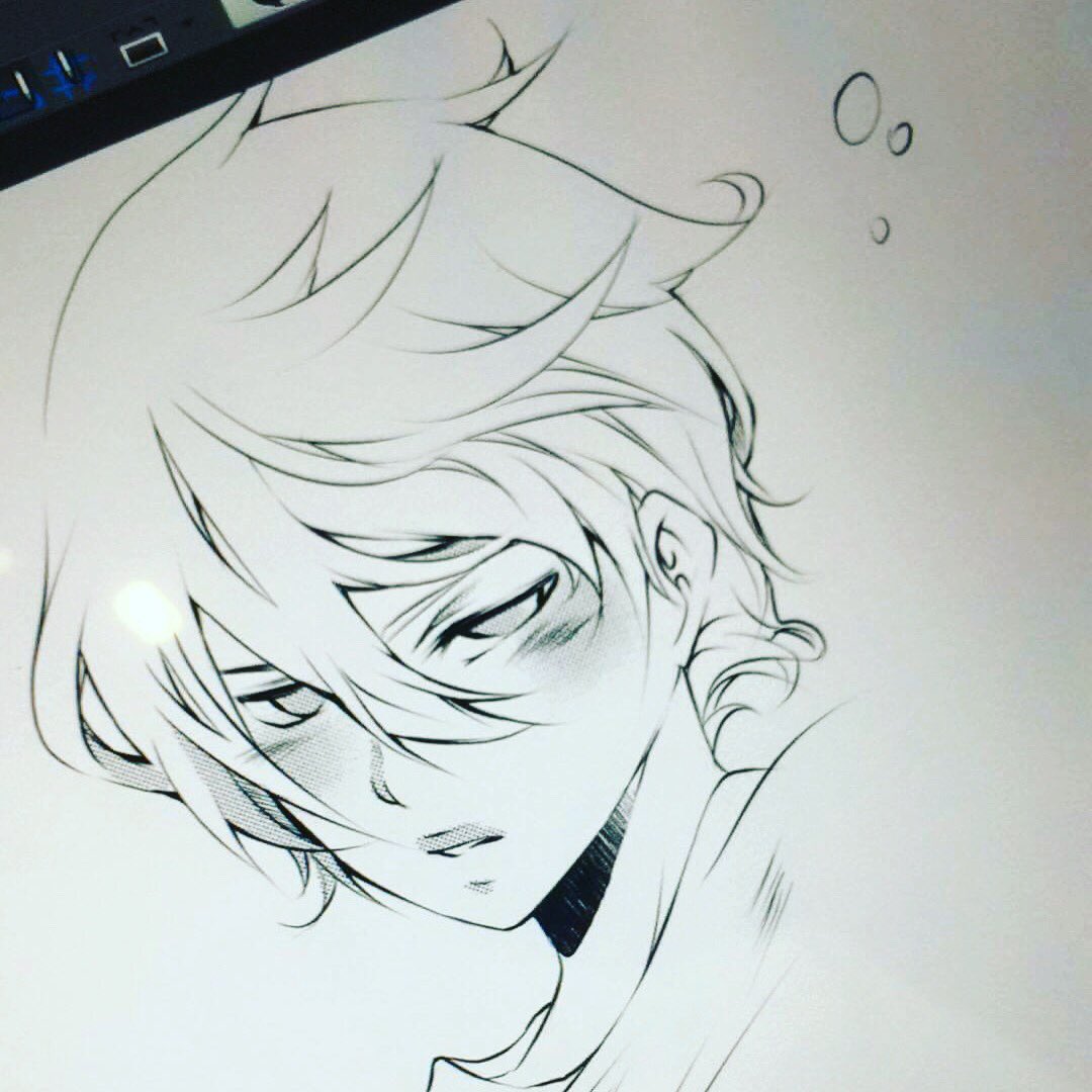 demoniacalchild's tweet photo. Working on #whisperingblue for @EgmontMANGA while sitting in Starbucks with my @surface and my new #adonitink pen ☆*:.。. o(≧▽≦)o .。.:*☆ https://t.co/MmEdX7JnbN