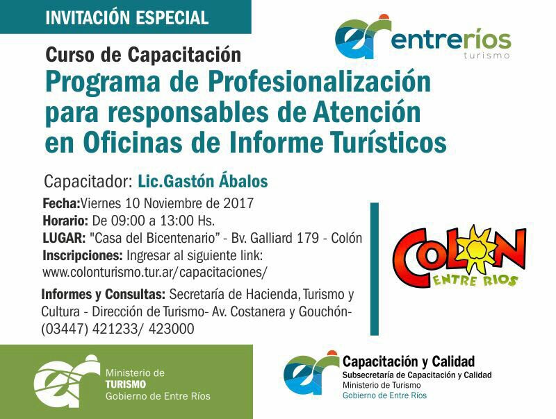 CalidadTur_ER's tweet photo. @MinTurER finalizó la #CapacitaciónER en @colonturistica #CalidadTurísticaER #MejoraContinuaER. https://t.co/IdQYwodDhO