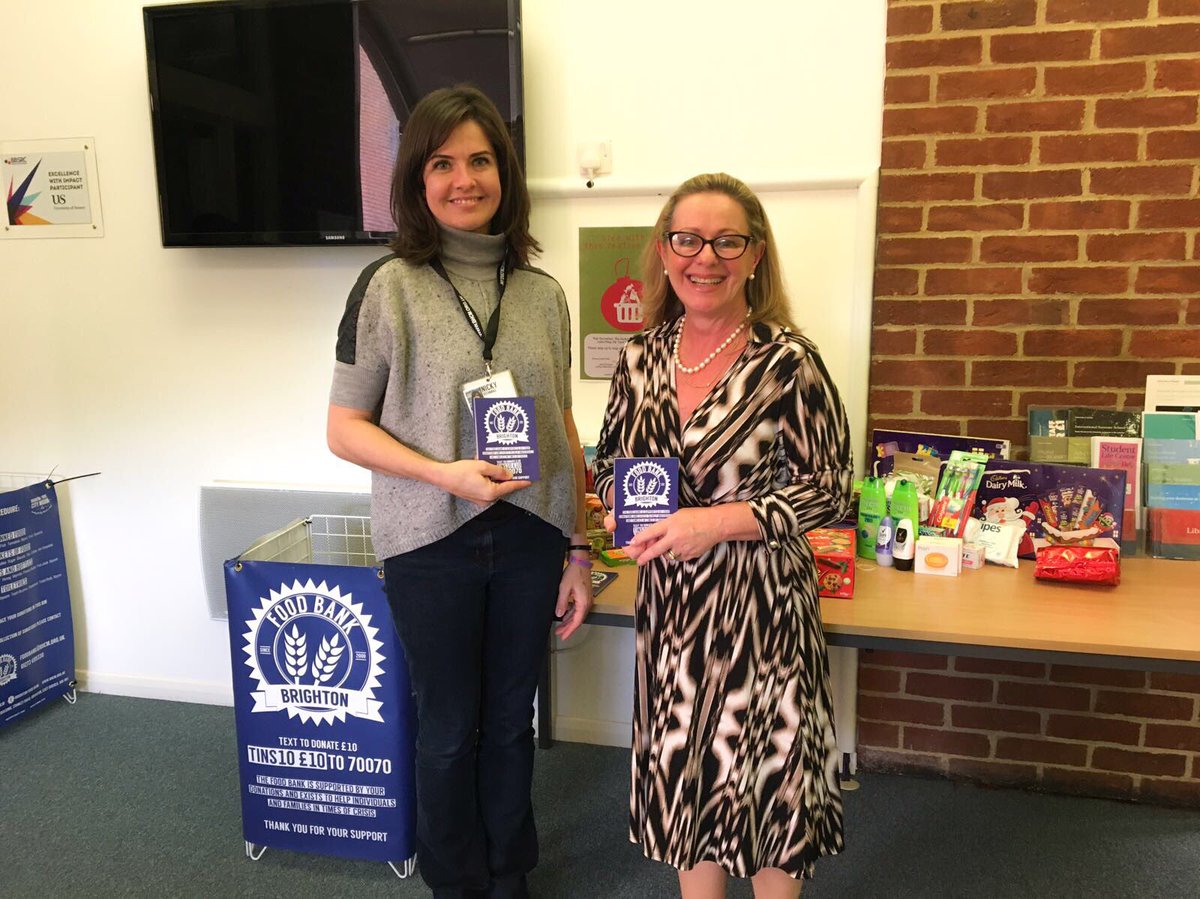 BtnFoodBank's tweet photo. Supper excited to have @SussexUni supporting us up to Christmas! 
Food Bins will be all over campus from next week. 
15000 students and 1300 staff - so amazing! 
#sussexUni #foodbank #university #Christmas https://t.co/SF3465PJsJ