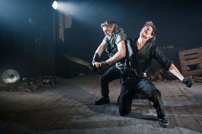 Action_by_KO's tweet photo. ⭐⭐⭐⭐ reviews for @Macbeth_Bussey. Smashing the fight scenes too, '[not pulling] punches in terms of relentless, blood-soaked violence which is commendably &amp; authentically orchestrated by fight director @JonathanHolby assisted by Kiel O'Shea' @clfartcafe #actdrop #Shakespeare https://t.co/e1rRj5lmnE