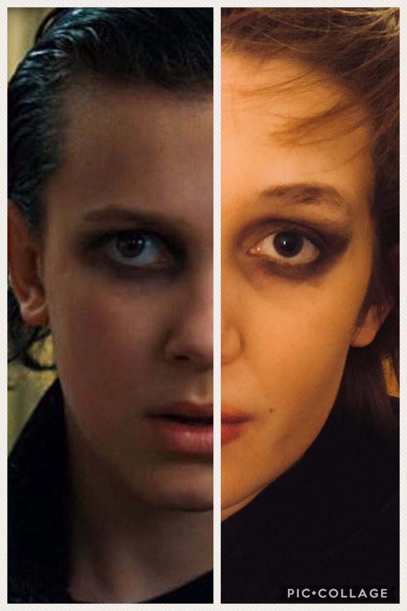 joannabam's tweet photo. @Stranger_Things Millie and my George who often gets mistaken for 11......doppelgänger 😆 https://t.co/sxevFbaPB6