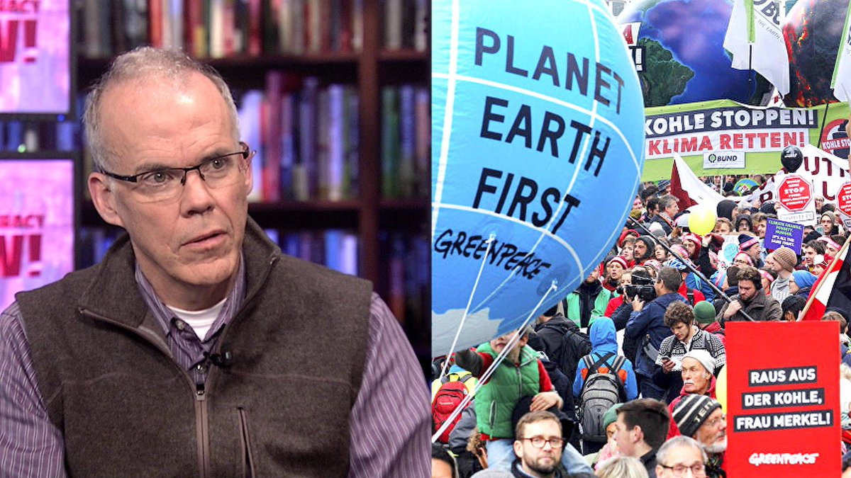 350's tweet image. .@billmckibben on @democracynow about the dangers of the Trump’s administration climate team. But the #USPeoplesDelegation is at #COP23 to showcase the real action needed: bit.ly/2yO0qDT