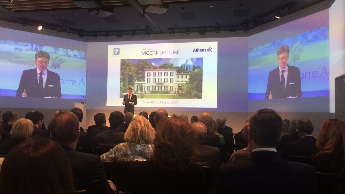 Villa_Vigoni's tweet photo. Inizia la #VigoniLecture17 alla Torre @Allianz di Milano: il saluto di benvenuto del nostro Presidente, l'Ambasciatore #Gerdts https://t.co/v5Uq2biDkH